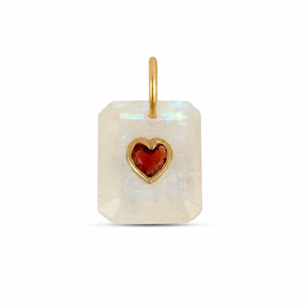Heart of Dreams Pendant | Moonstone + Garnet