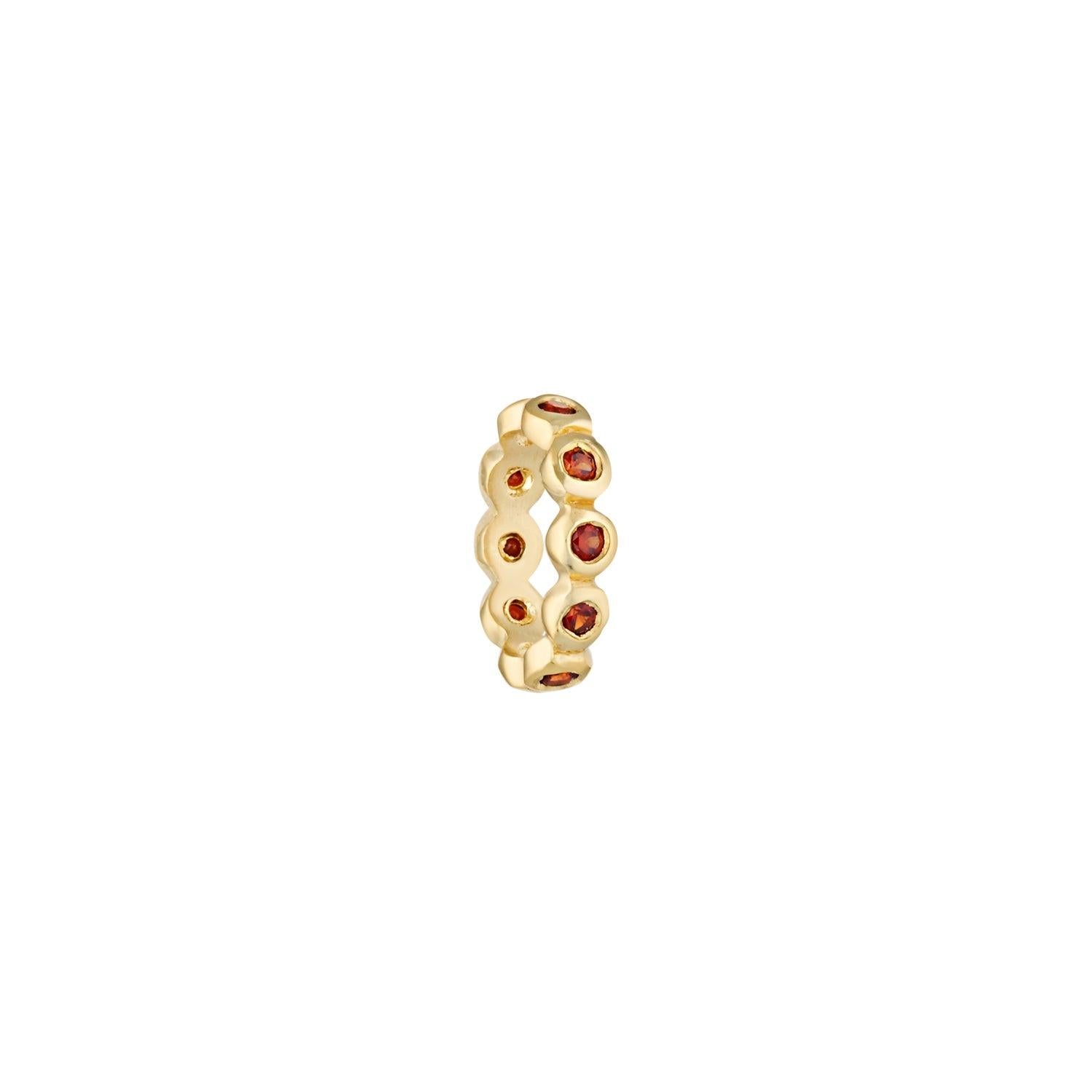 SUNDAH Infinite Charm - Garnet, gold vermeil
