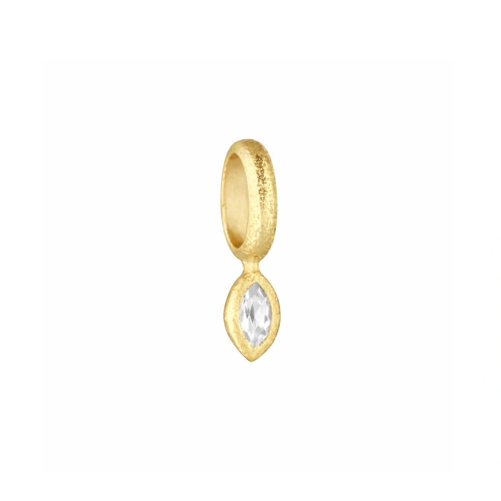 SUNDAH Oracle Charm - White Topaz, gold vermeil