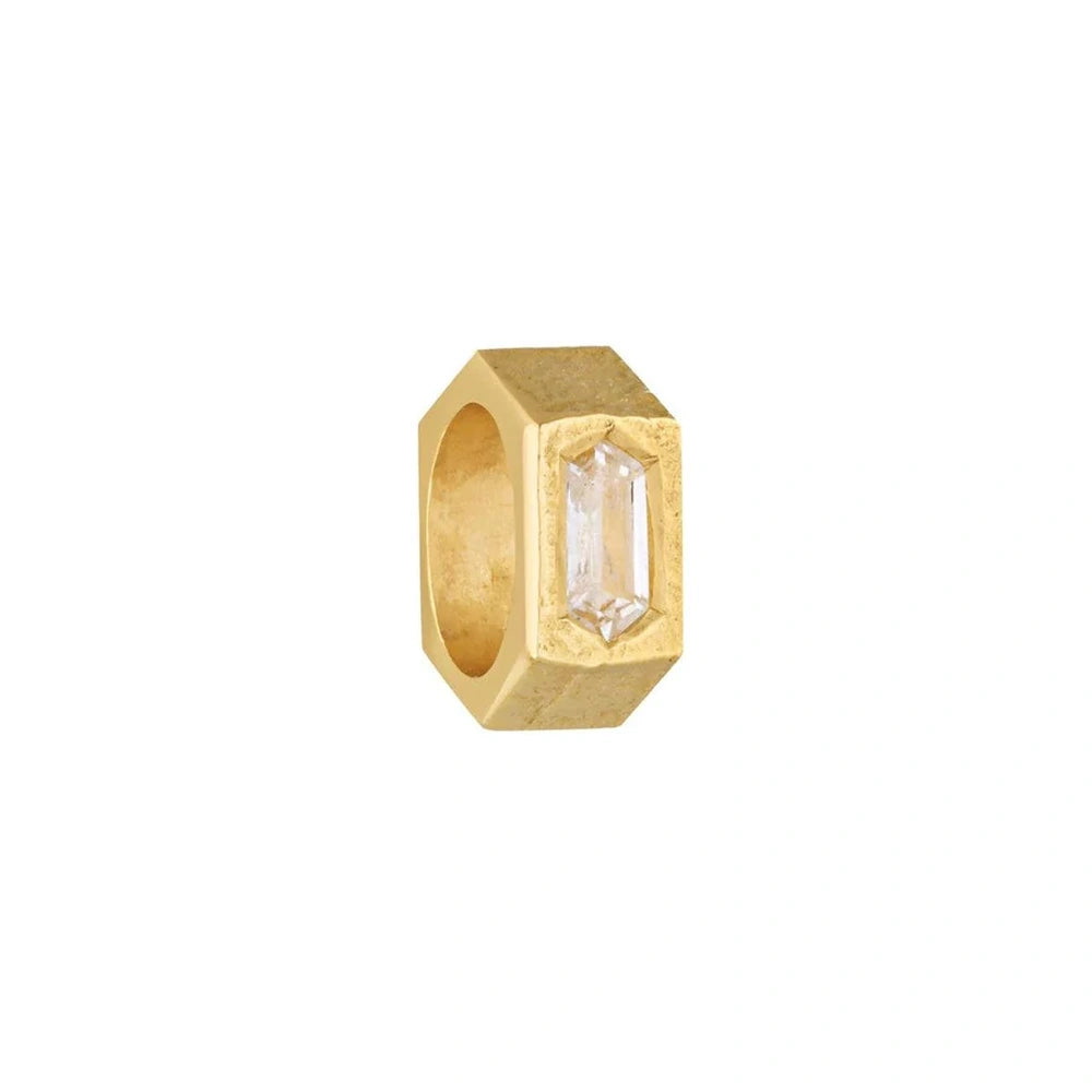 SUNDAH Pathfinder Charm - White Topaz, gold vermeil