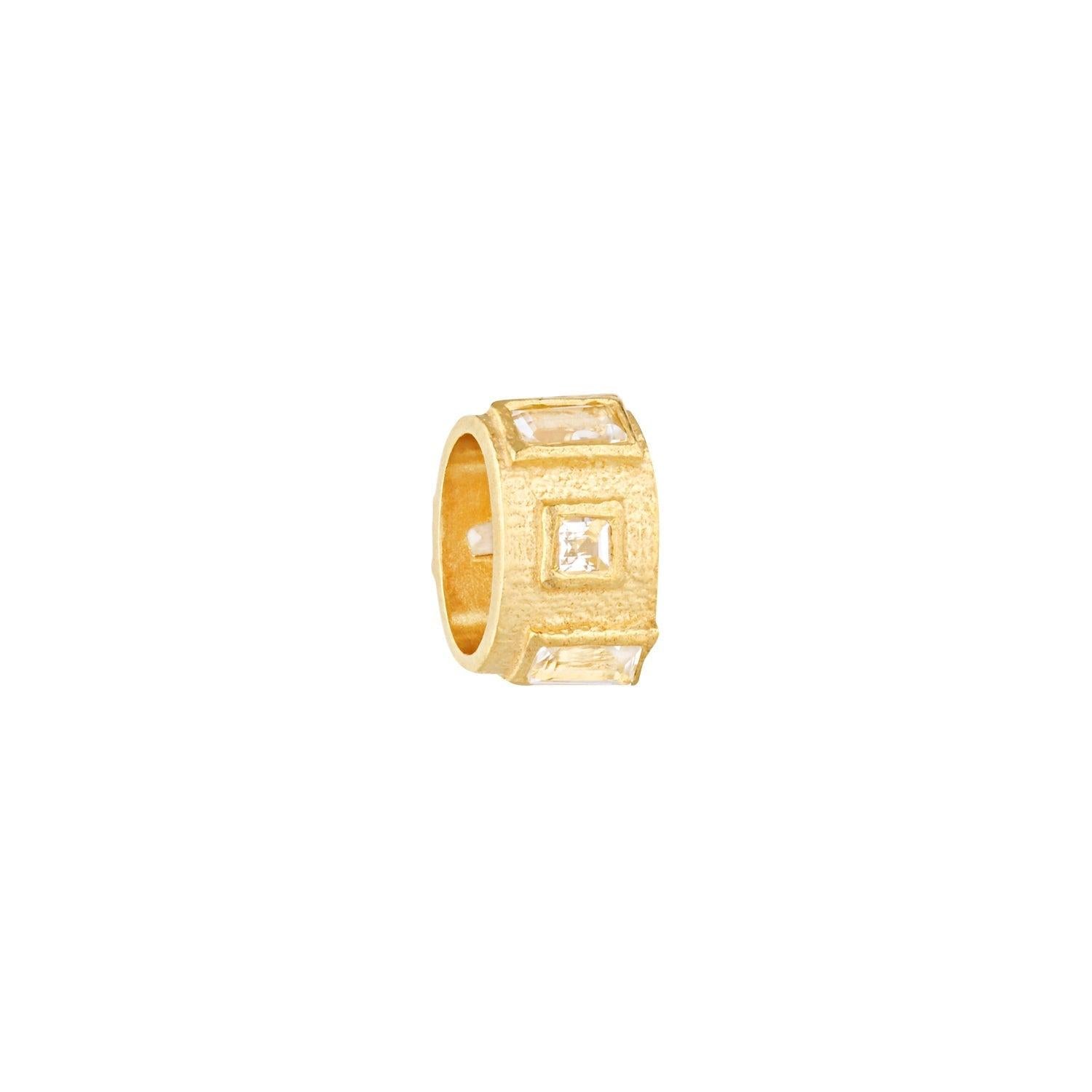 SUNDAH The Ascent Charm - White Topaz, gold vermeil