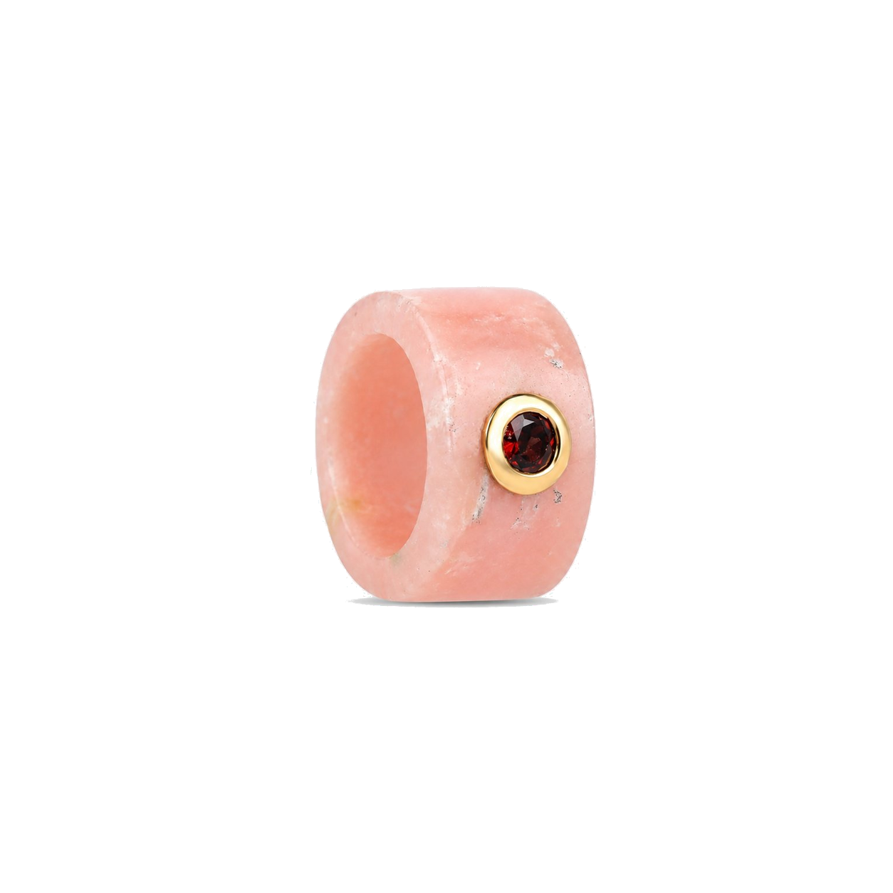 SUNDAH The Inlay Charm - Pink Opal, gold vermeil