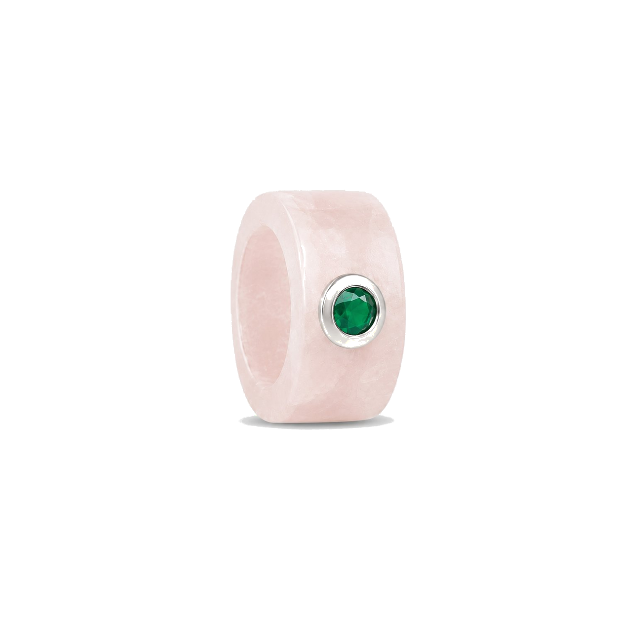 SUNDAH The Inlay Charm - Rose Quartz, sterling silver
