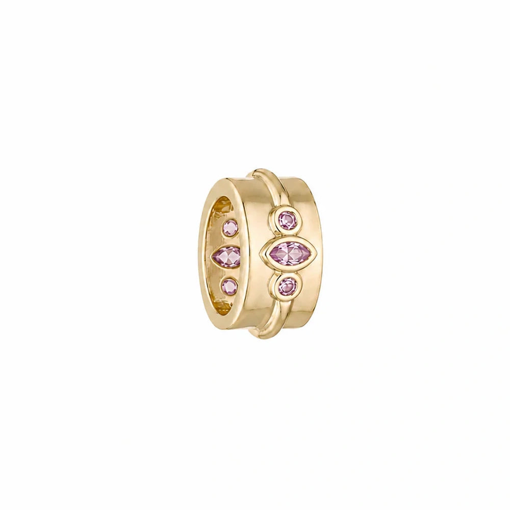 SUNDAH The Shift Charm - Pink Amethyst, gold vermeil