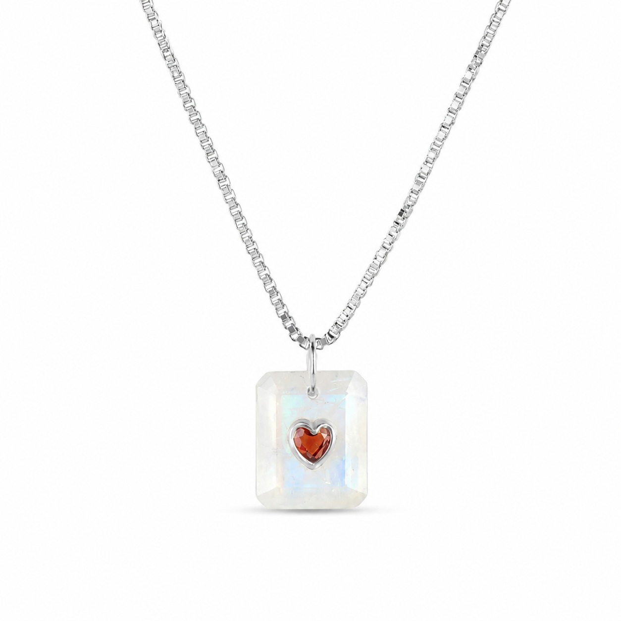 Heart of Dreams Necklace | Moonstone + Garnet