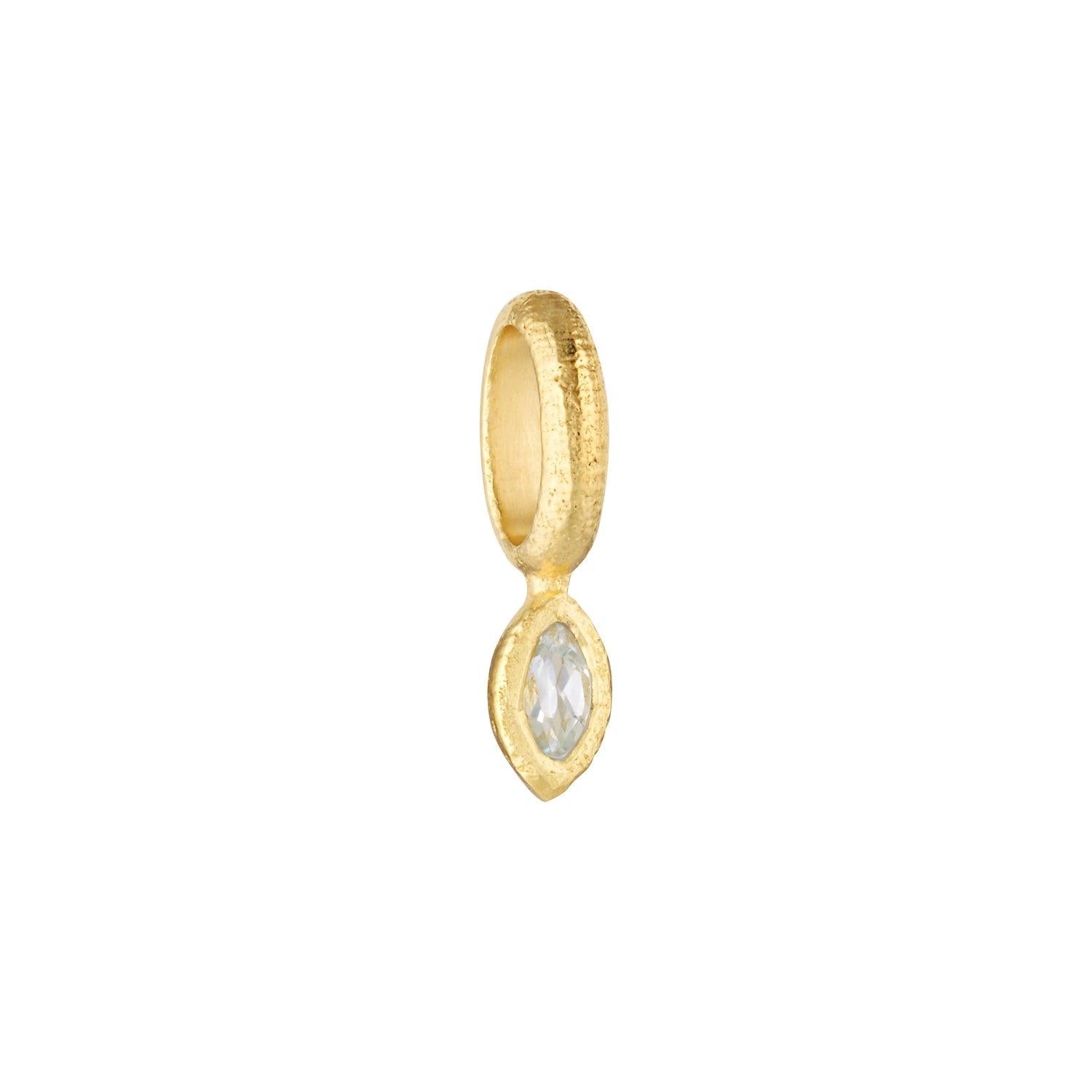 SUNDAH Oracle Charm - Aquamarine, gold vermeil