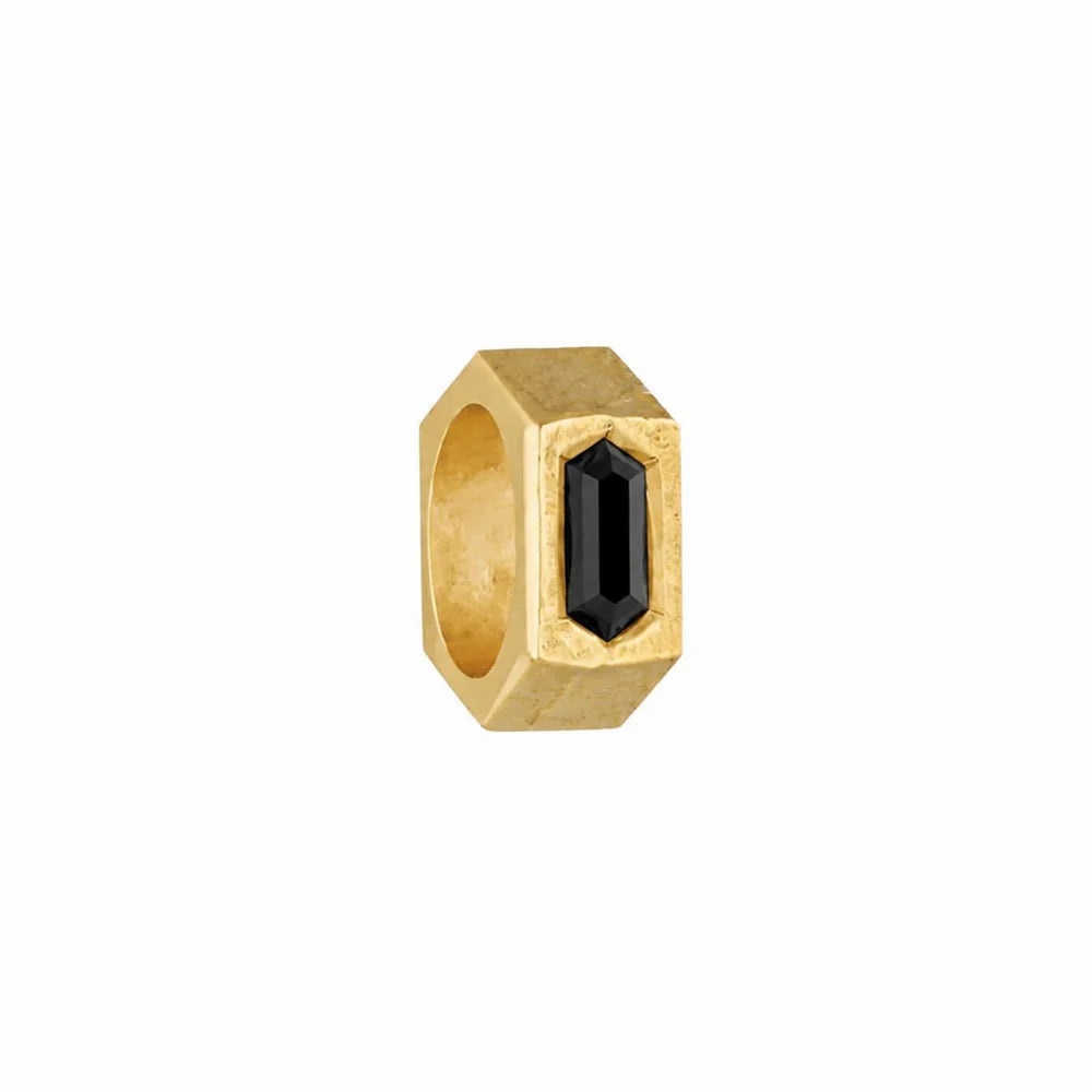 SUNDAH Pathfinder Charm - Black Obsidian, gold vermeil