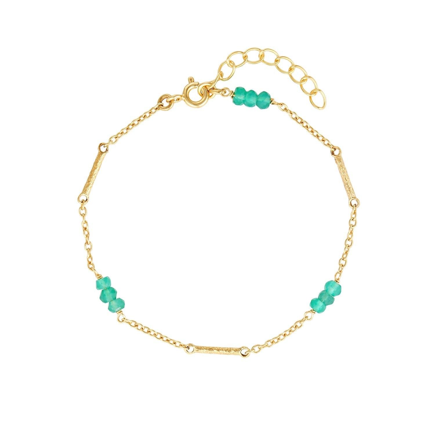 SUNDAH The Gilded Bracelet - Green Onyx, gold vermeil