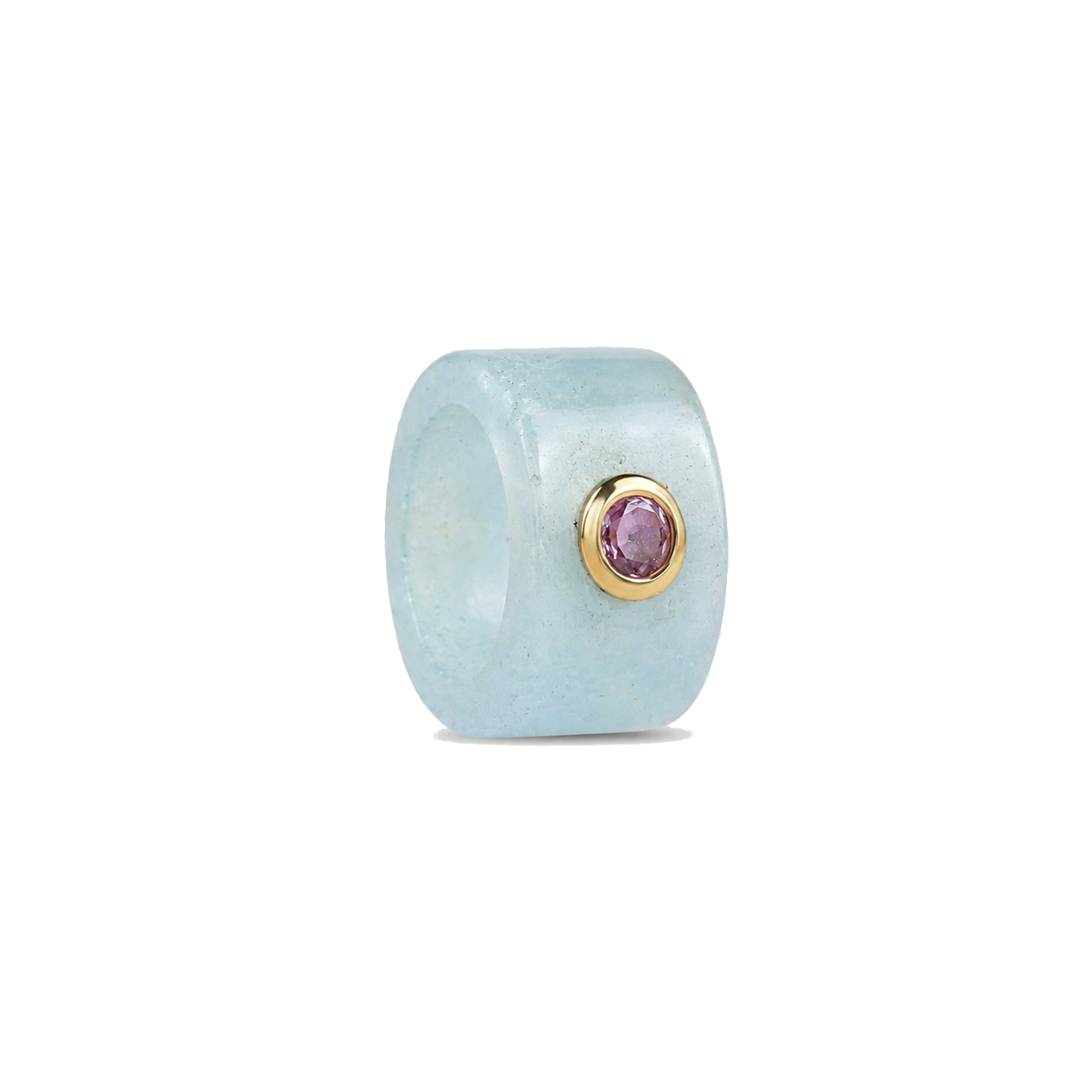 SUNDAH The Inlay Charm - Aquamarine, gold vermeil