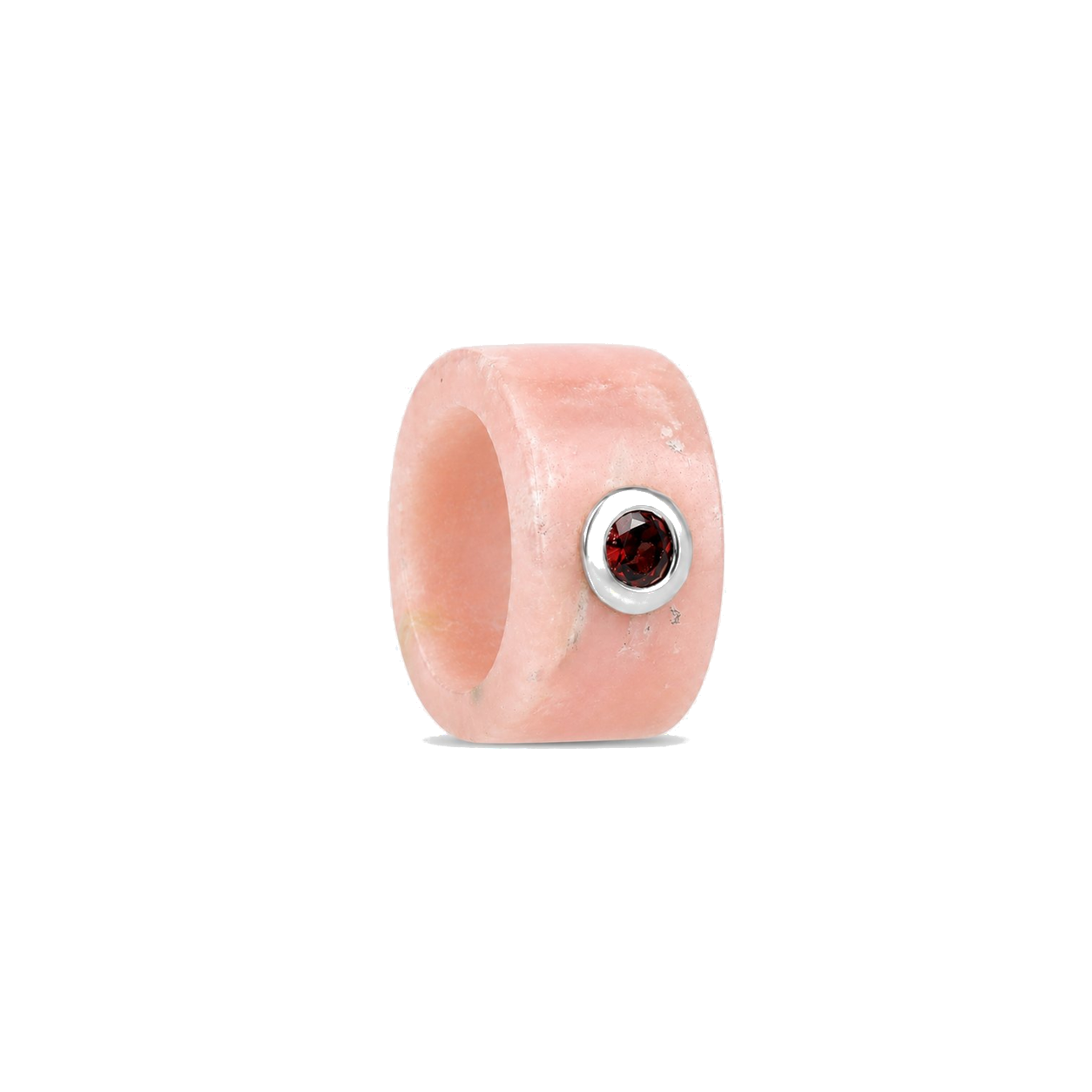 SUNDAH The Inlay Charm - Pink Opal, sterling silver