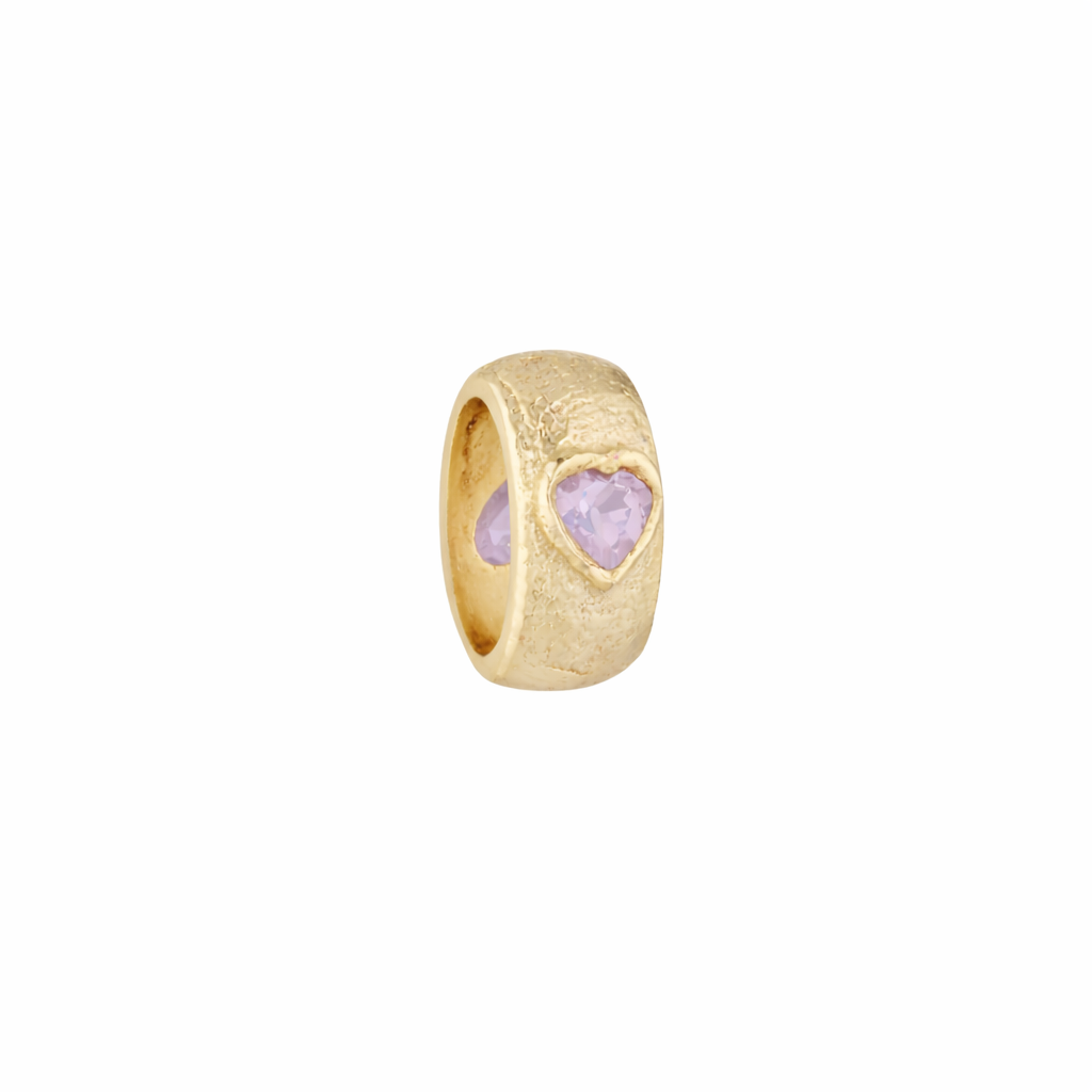 SUNDAH The Revolution is Love Charm - Pink Amethyst, gold vermeil